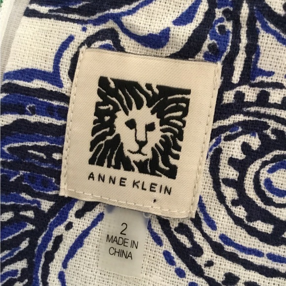 Anne Klein Navy and White Paisley Mini Dress 2 - Picture 7 of 7